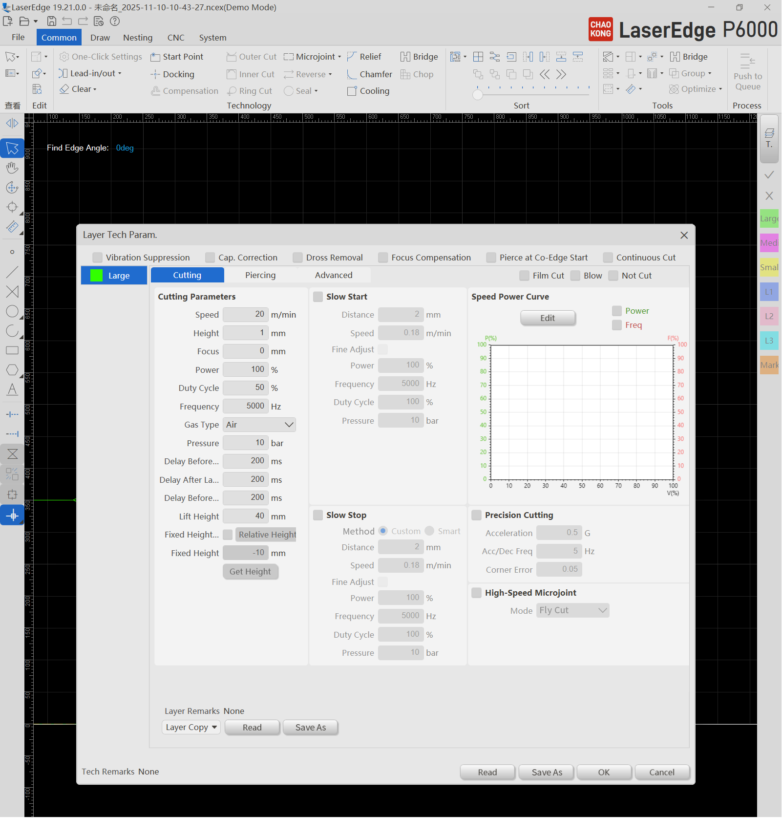 Dynamic Adjustment of Speed-Power Curve